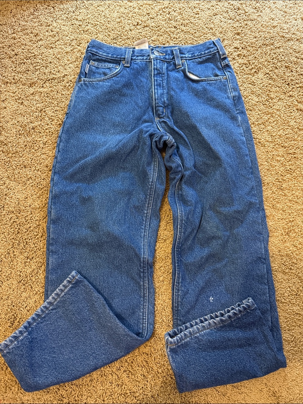 Carhartt Men's Dark Blue Lined Relaxed Fit Jeans